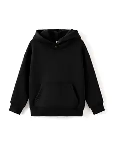 PATPAT Boys Zip Up Black Hoodie Jacket, Size 6-12, Lightweight Fall Winter Jacket Sweatshirts, School Uniform