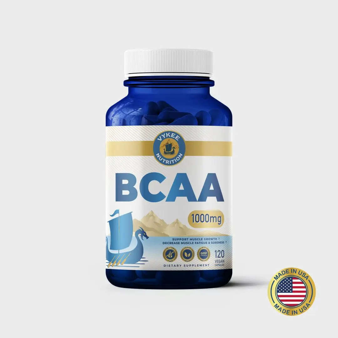 Vykee Nutrition BCAA Capsules – 1000mg Branched-Chain Amino Acids (2:1:1 Ratio) for Muscle Recovery, Endurance & Protein Synthesis | Vegan, Non-GMO | 120 Capsules