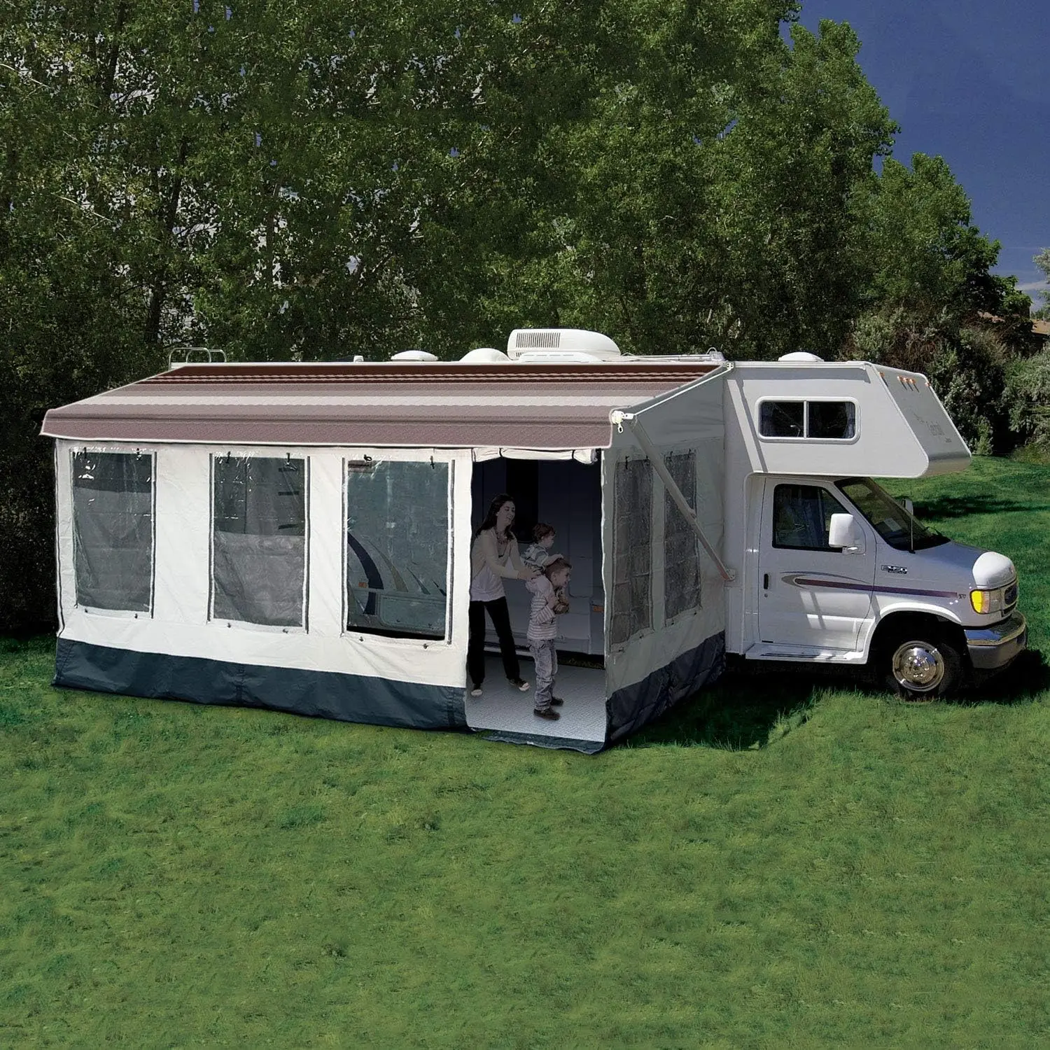 HDS-211800A Buena Vista+ RV Awning Room Fits 18'-19' RV Awnings, Gray with Dark Gray Trim