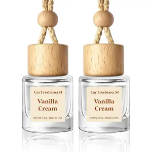 Home FurnishingsHoogaLife Car Air Freshener Diffuser 2 Pack Hanging Air Freshener Diffuser - Vanilla Cream Fragrance Oil Air D Iffuser For Car, 45+ Days Long Lasting Fragrance Made In USA C Ar Air Fresheners (V54)