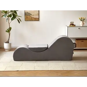 Solace Chaise Lounge Chair Relaxation, Ergonomic Design with Soft Yet Firm High-Density Foam Core, Removable Machine-Washable Cover, Grey