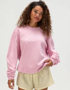 RSQ Womens Malibu Embroidered Crewneck Sweatshirt