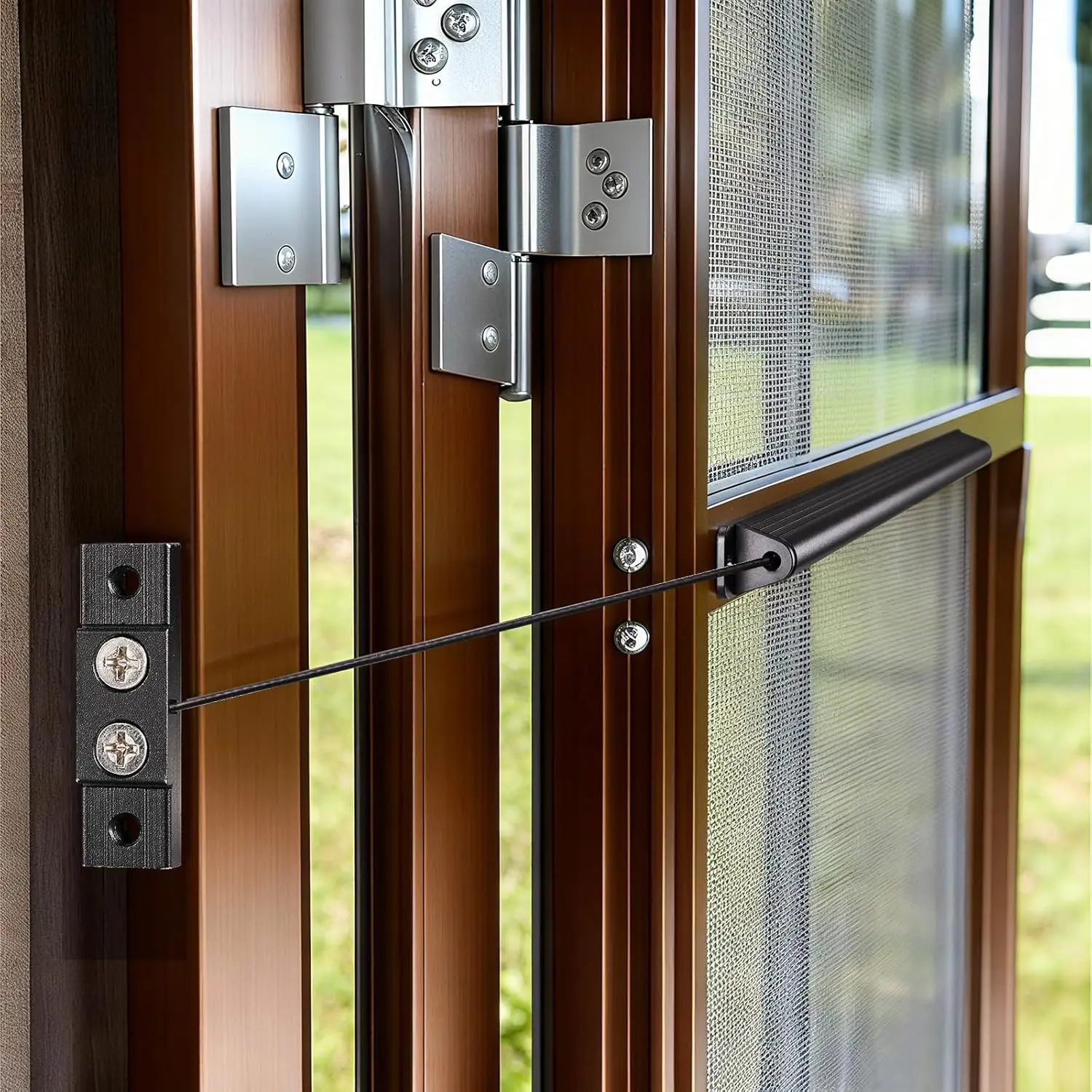 RV Screen Door Closer with Adjustable Tension,  RV Door Closer Kit, -in Spring Automatic Closing Device, Works with  Camper Travel  Window