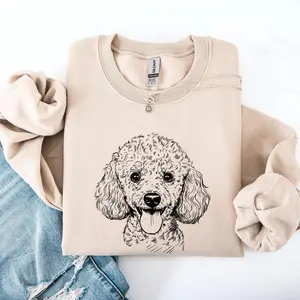 Poodle, Pet, Dog Breed Sweatshirt, Crew Neck, Women's, Crewneck