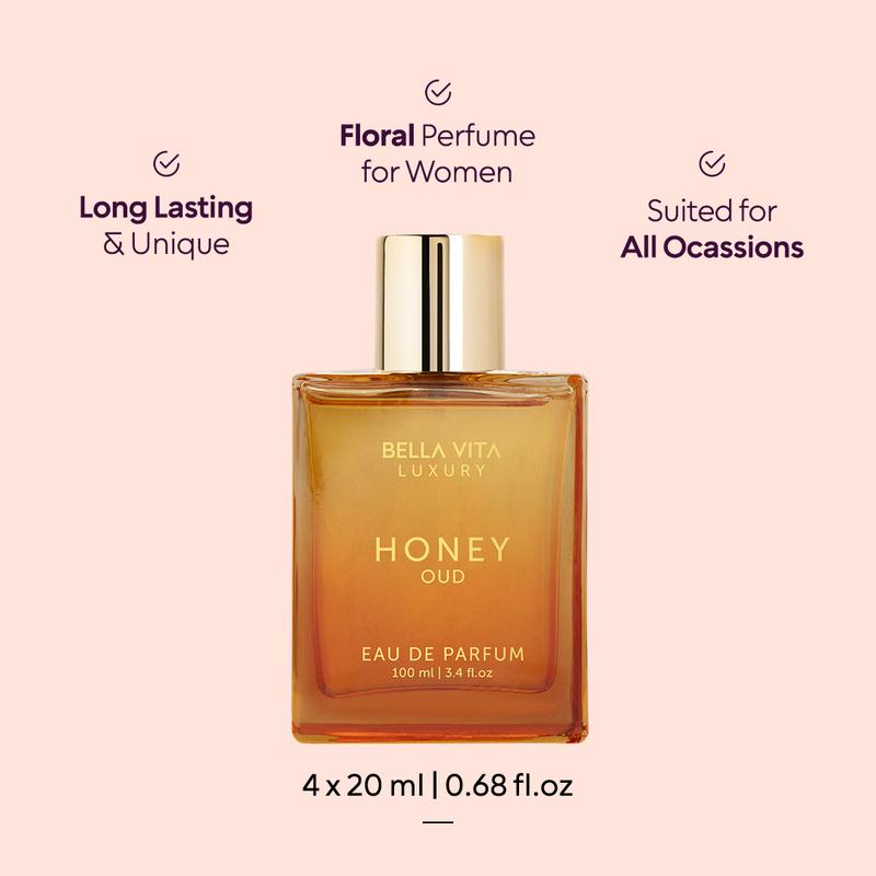 Bellavita Luxury Sweet Spot Eau De Parfum | Valentine’s Edition Perfume |  Sweet & Creamy Notes | Honey Oud & Date | Romantic Everyday Scent | Long-Lasting | Vegan & Cruelty-Free
