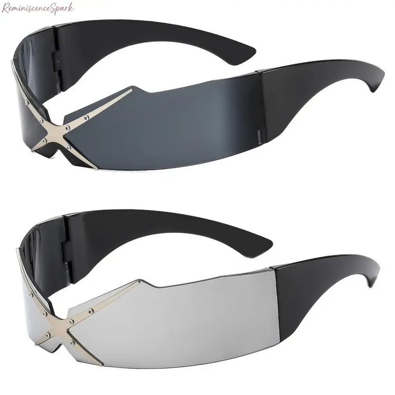 Y2K Sunglasses Women Men UV400 Wrap Retro 90s 2000s Party Accessory 2000S Retro One Piece Sunglasses Women Men Luxury Oversized  main image 2