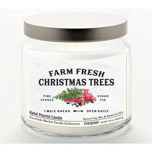 Courtside Market Fresh Farm Trees Candle Glass Jar 12.8 oz