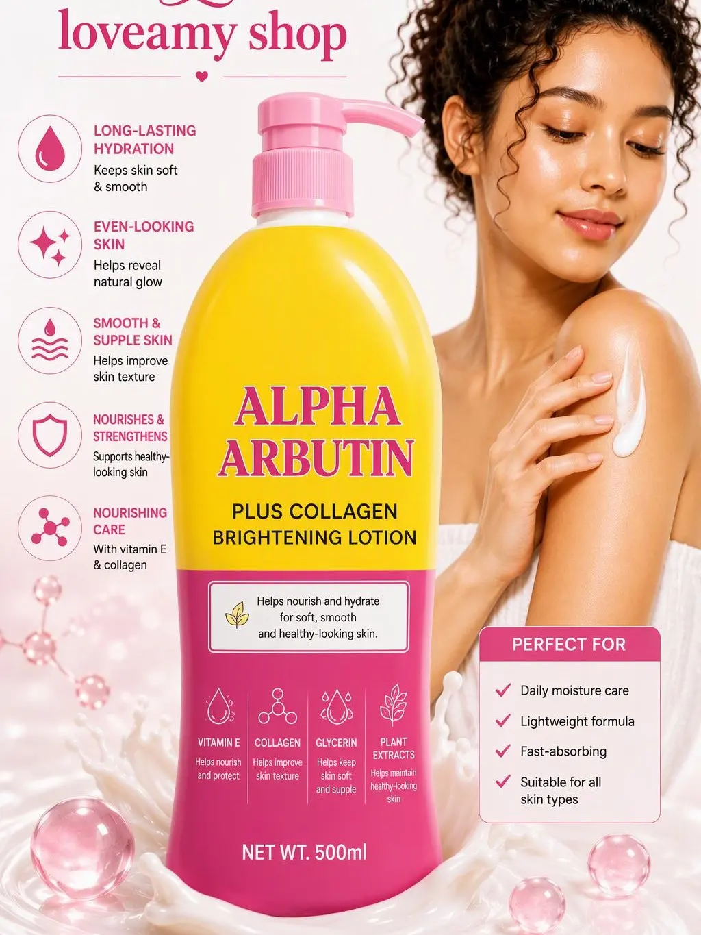 Alpha Arbutin Plus Collagen Brightening Body Lotion 500ml
