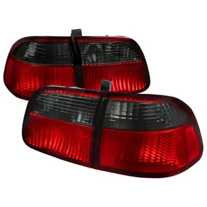 1999-2000 Civic Sedan Tail Lights (Chrome Housing/Red Smoke Lens)