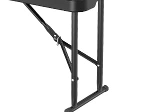 VINGLI 6 feet Plastic Folding Bench,Portable in/Outdoor Picnic Party Camping Dining Seat, Garden Soccer Multipurpose Entertaining Activities, Smooth HDPE Tabletop, 1/2 Pack, White/Black/Brown