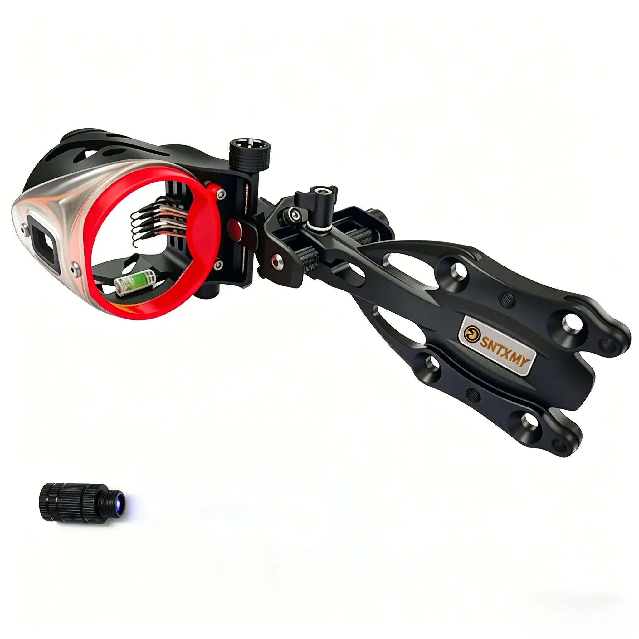 5-Pin Micro-Adjustable Aluminum Archery Bow Sight Kit - Durable Bow Scope, 0.019 inches Fiber Optics, Interchangeable Green/Red Strands, Built-In Light, Pinpoint Accuracy, Fathers Day Gift for Beginners and Pro Hunters, Bows