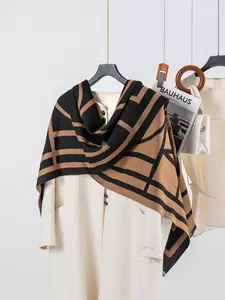 （Clearance Sale！！！）Women's Spring Shawl Jacket Oversized Long Soft Cashmere Pashmina Scarf or Shawl with Geometric Patterns and Moss Stitch for Versatile Use valentines gifts for gf