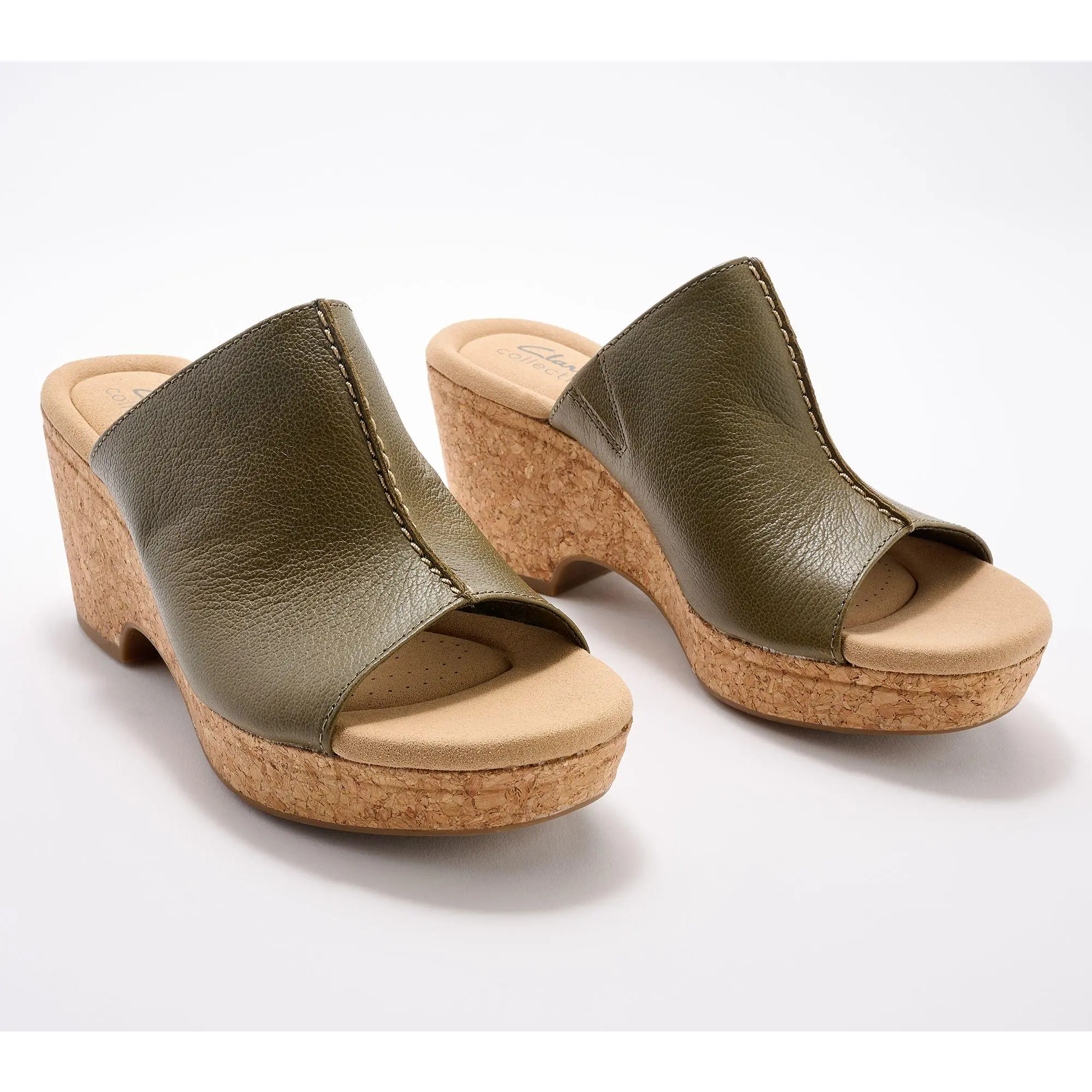 Clarks Collection Leather Cork Wedge Giselle Orchid Clarks Collection Leather Cork Wedge Giselle Orchid
