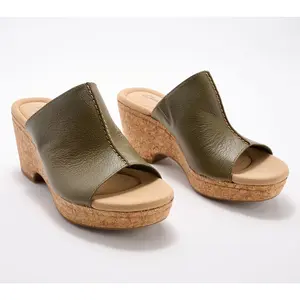 Clarks Collection Leather Cork Wedge Giselle Orchid