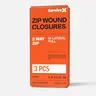 SURVIVEX Zip Wound Closure Strips - 3 PCS - Repair Wounds Without Stitches - 2 Way Zip - Bi-Lateral Pull - Sterile - 2.4 x 2.8 IN - Gentle on Skin
