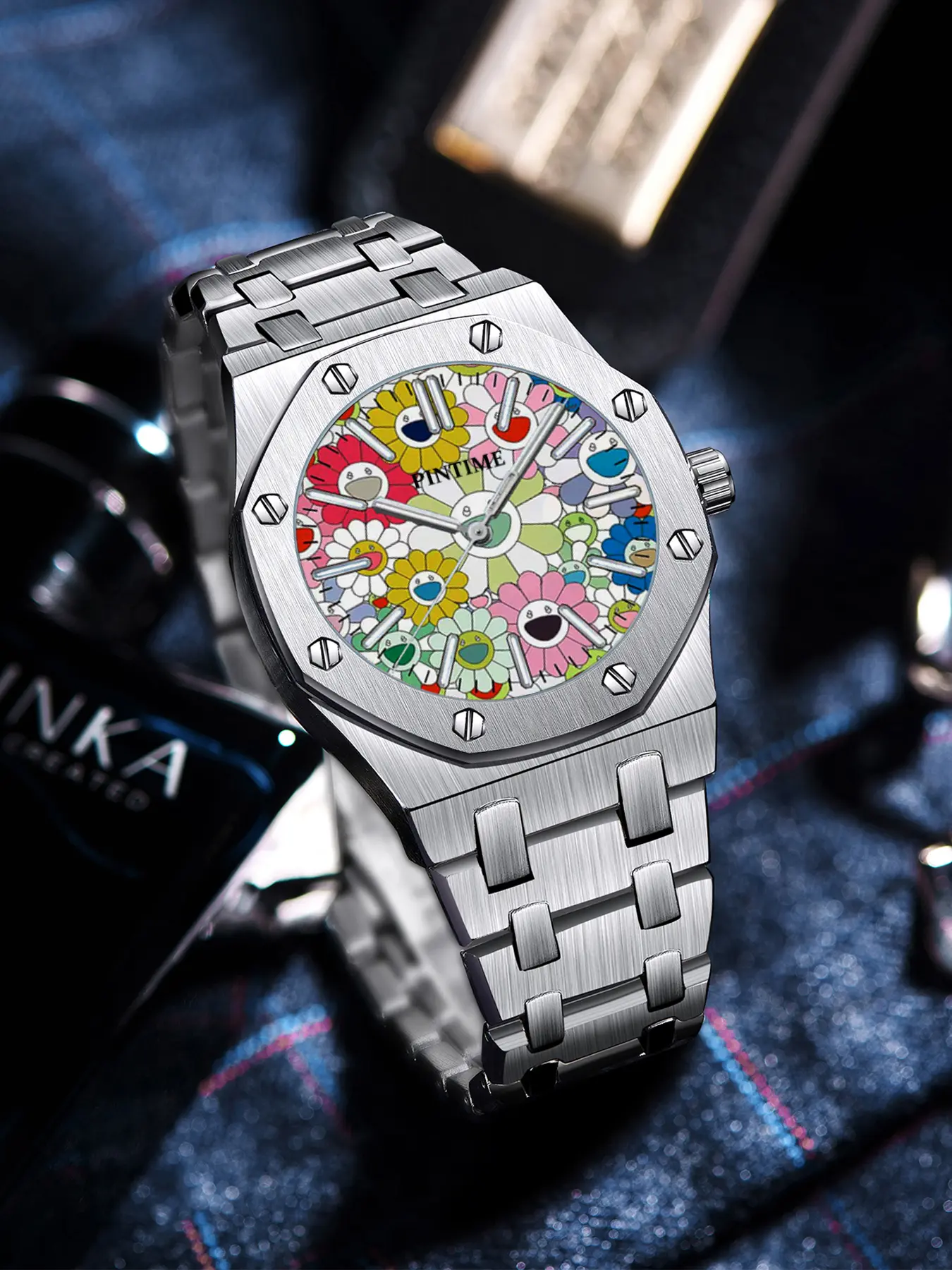 Men's Fashion Round Dial Analog Quartz Watch, Stainless Steel Band, Versatile Wrist Watch for Birthday Gift with Box