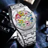 【Black Friday】Men's Fashion Octagonal Case Round Dial Analog Quartz Watch, Stainless Steel Band, Versatile Wrist Watch for Birthday Gifting with Box
