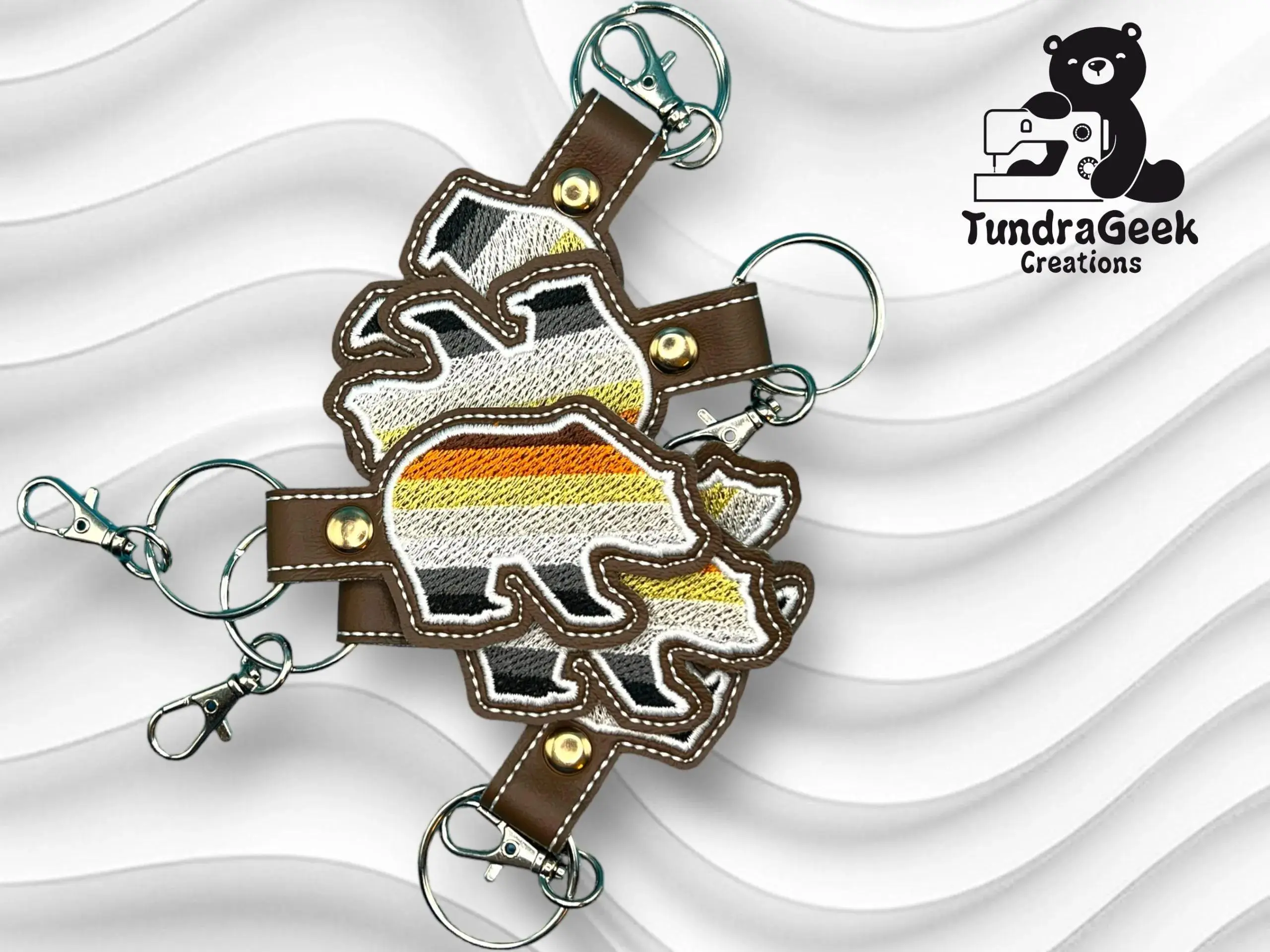 Bear-Shaped Bear Pride Keychain