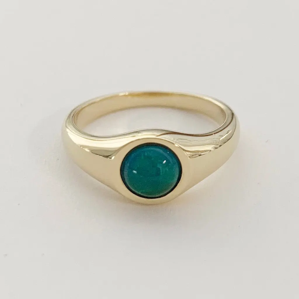Dainty Mini Color Changing Signet Mood Ring - Gold, Rose Gold, Silver