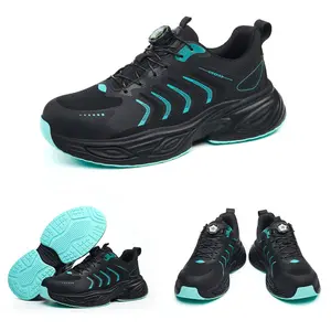 Men's Safety Shoes - Featuring a rotating shoe buckle design, built-in steel toe and Kevlar midsole, puncture-resistant and anti-smash, durable non-slip outsole, suitable for various work environments and ideal for year-round work shoes Closed Worker