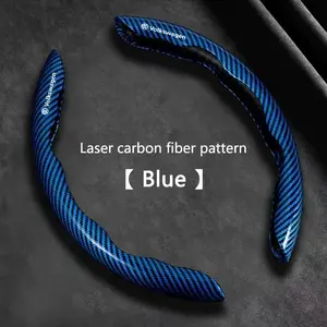 Carbon Fiber PVC Car Steering Wheel Non-slip Protective Cover For Volkswagen VW R-line GTI R Polo Golf Passat Magotan Tiguan Jetta Interior accessories