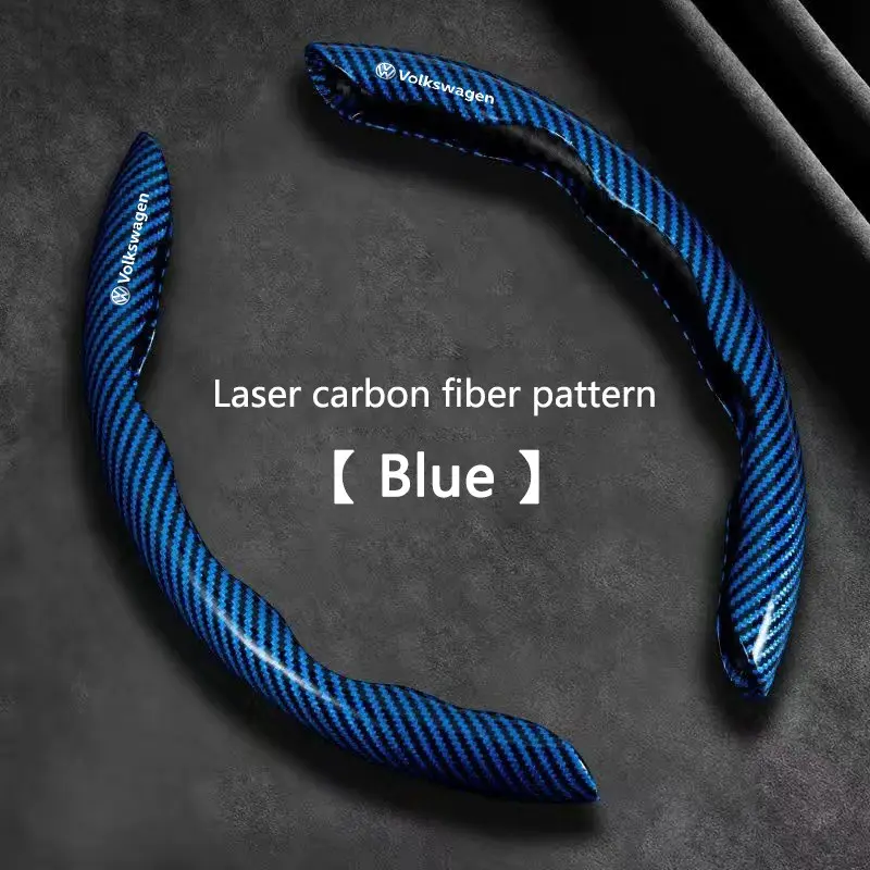 Carbon Fiber PVC Car Steering Wheel Non-slip Protective Cover For Volkswagen VW R-line GTI R Polo Golf Passat Magotan Tiguan Jetta Interior accessories Steering Wheel Protector