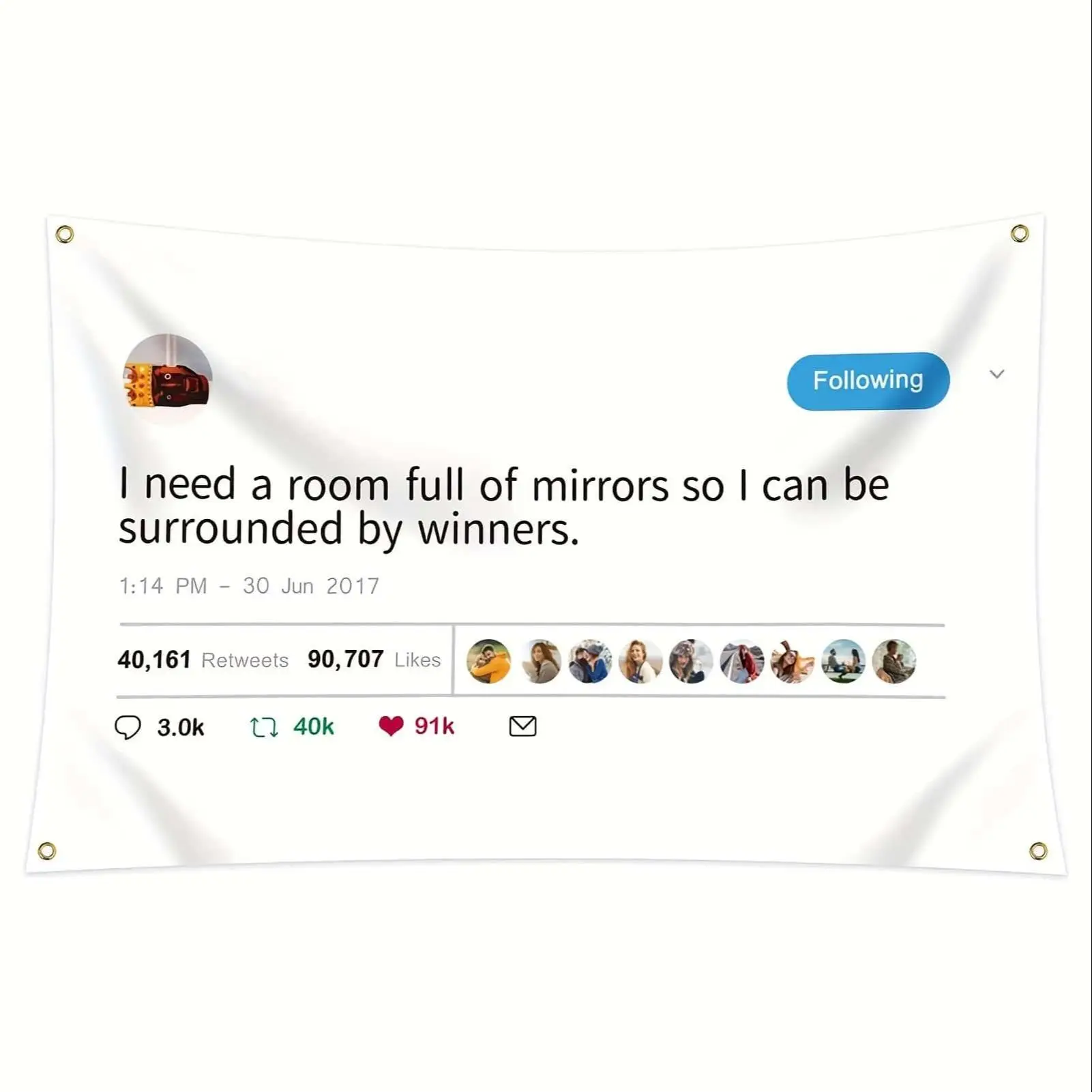 I Need A Room Full Of Mirrors So I Can Be Surrounded By Winners 3x5ft 90x150cm Flag, 1 Count Banner Hanging Decoration for Bedroom Party, Room Decor,