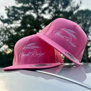 Yupoong Pink GR Wheat Hat with Leaf Design and Classic Cap Style