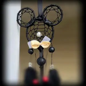 Mickey Mouse Dreamcatcher with Bow and Beads for Home Decor