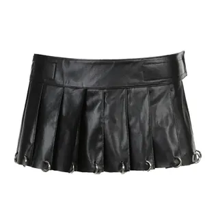 Gothic Punk Pleated Skirt - Edgy and Versatile - Top, Fit Womenswear Bottom