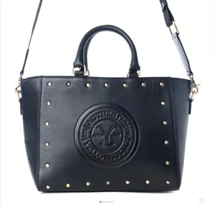 Myra's Yellowstone Valley Soul Studded & Embossed Tote Leather Bag in Ash Western Style with Antique Brass Studs Dual Carrying Options Spacious Interior