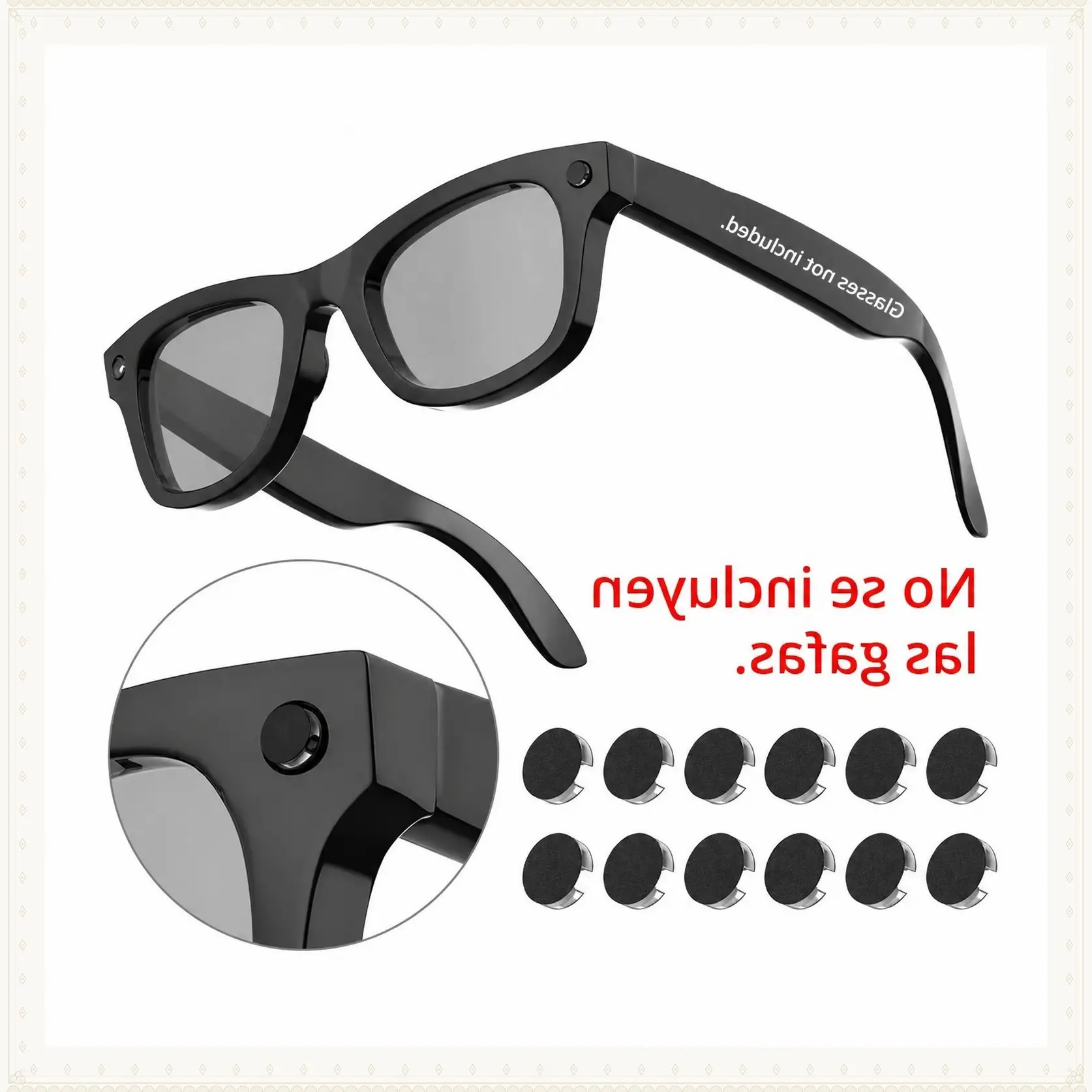 SummerVibes HIBLOKS Low-Tack LED Light Blocking Stickers (12 Pieces) for Meta Glasses, Sunglasses Accessories, Blackout Design