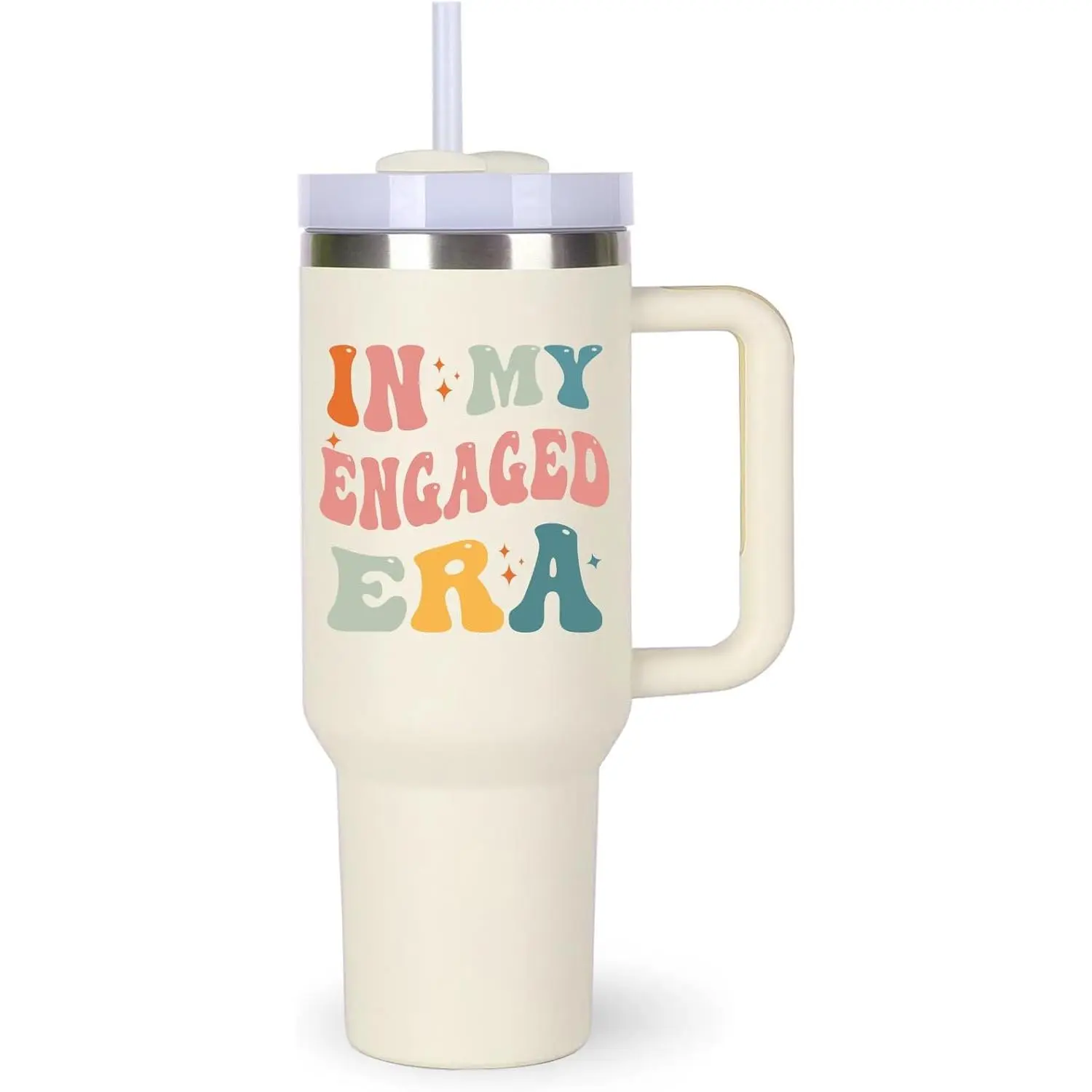 Cup Tumblers Gifts.40oz In My Engaged Era Tumbler with Handle.Engagement Gift.Engagement Cups.Engagement Tumbler.40oz Fiancée Future Mrs Bride to be Bridal Shower Gifts. 40 OZ Stainless Steel Tumbler