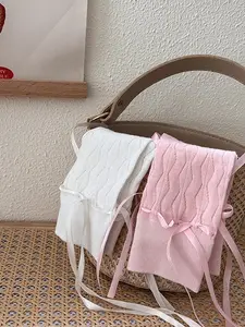 Women's Ballet Bow Jk Socks, Thin Mesh Mid-Calf Tube Socks, Summer Breathable Plain Color Pile Socks, Casual Fitted Style