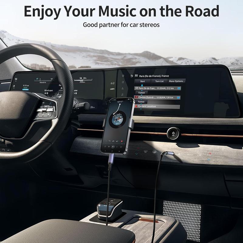 Aux to USB C, USB C to 3.5mm Audio Jack  4.3 ft, Type C to Headphone Cord  Aux ,Compatible for  16 15 iPad Pro Max,  Galaxy S24 S23 S22 S21 Pixel 4 5, Speakers Black