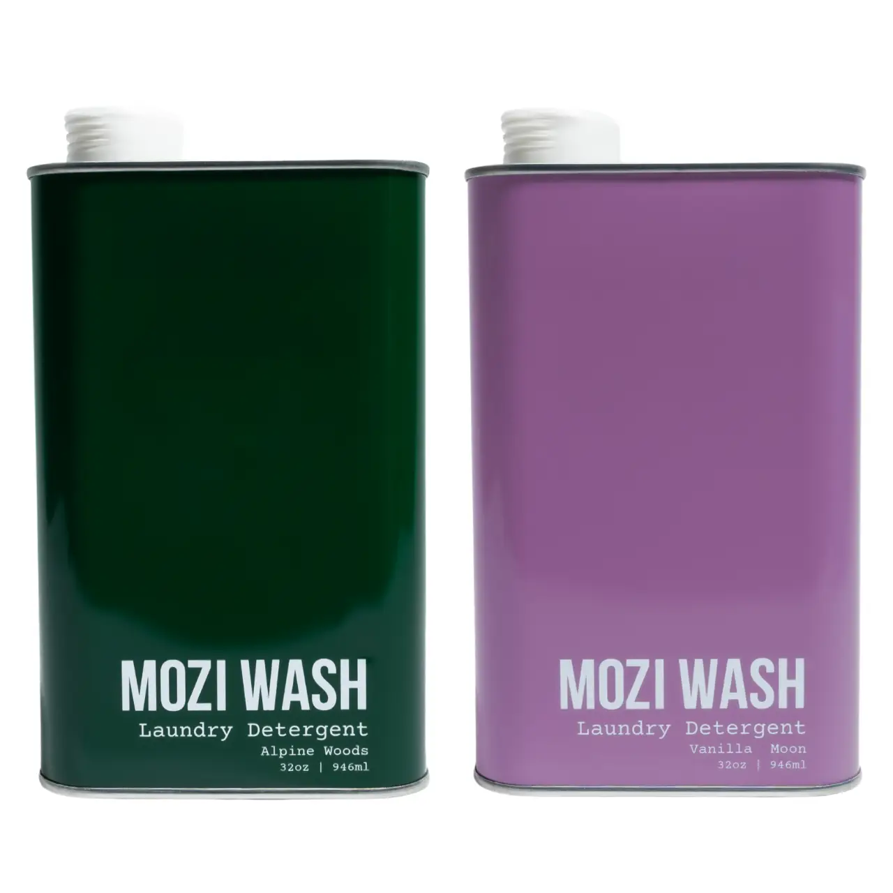 MOZI WASH 2 Pack Liquid Laundry Detergent - World's Best Smelling Plant-Based Eco-Friendly Tins - Non-Toxic & Biodegradable - Central Coast, Cozy Cash