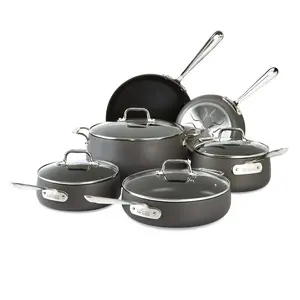 All-Clad HA1 Hard Anodized Nonstick 10 PC Cookware Set Oven Safe (Scratched)