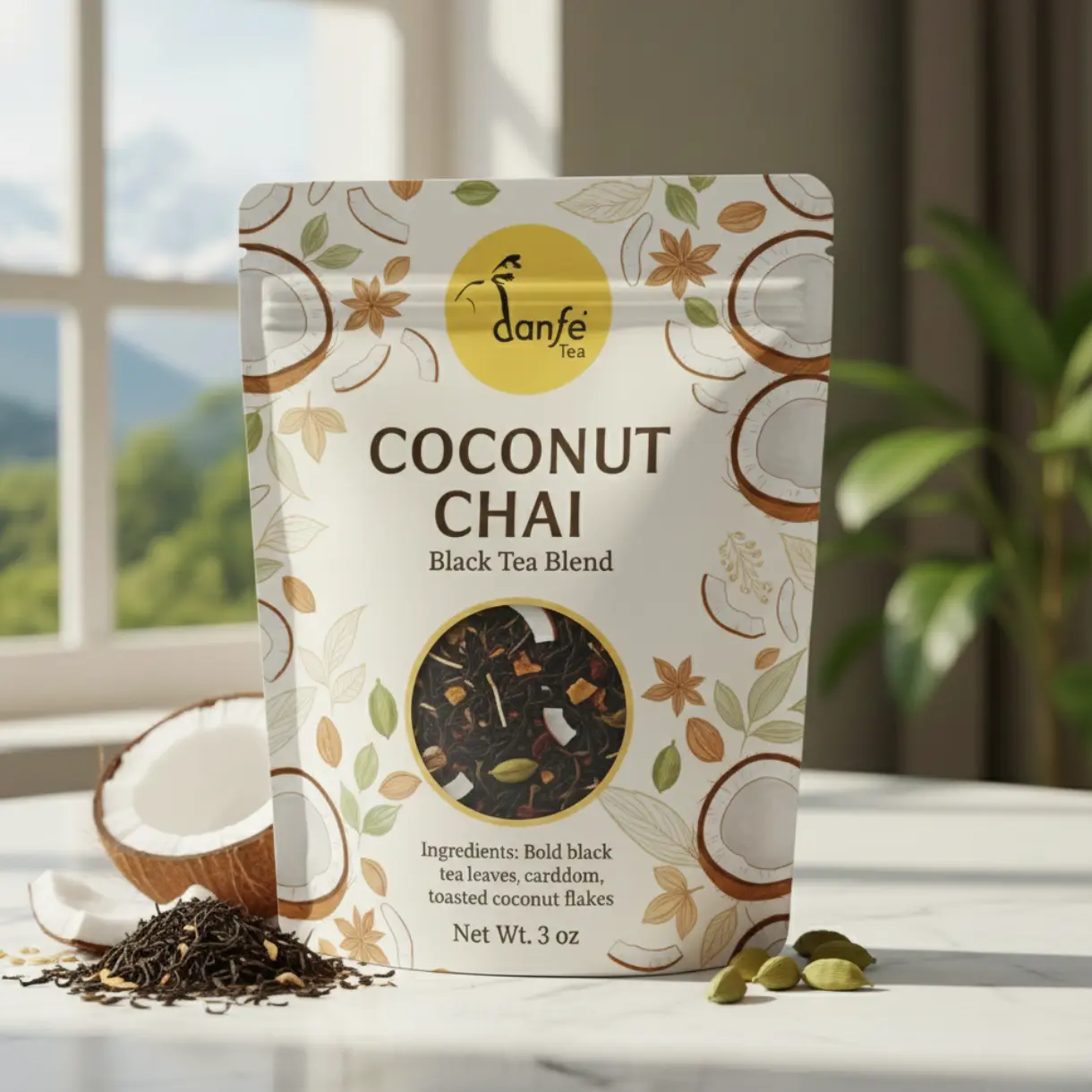 Coconut Chai Tea – Gut-Friendly Spiced Black Tea with Natural Coconut Flakes
