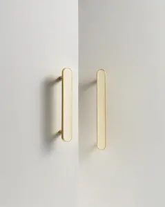 MADISON LEATHER & BRASS CABINET PULL BEIGE