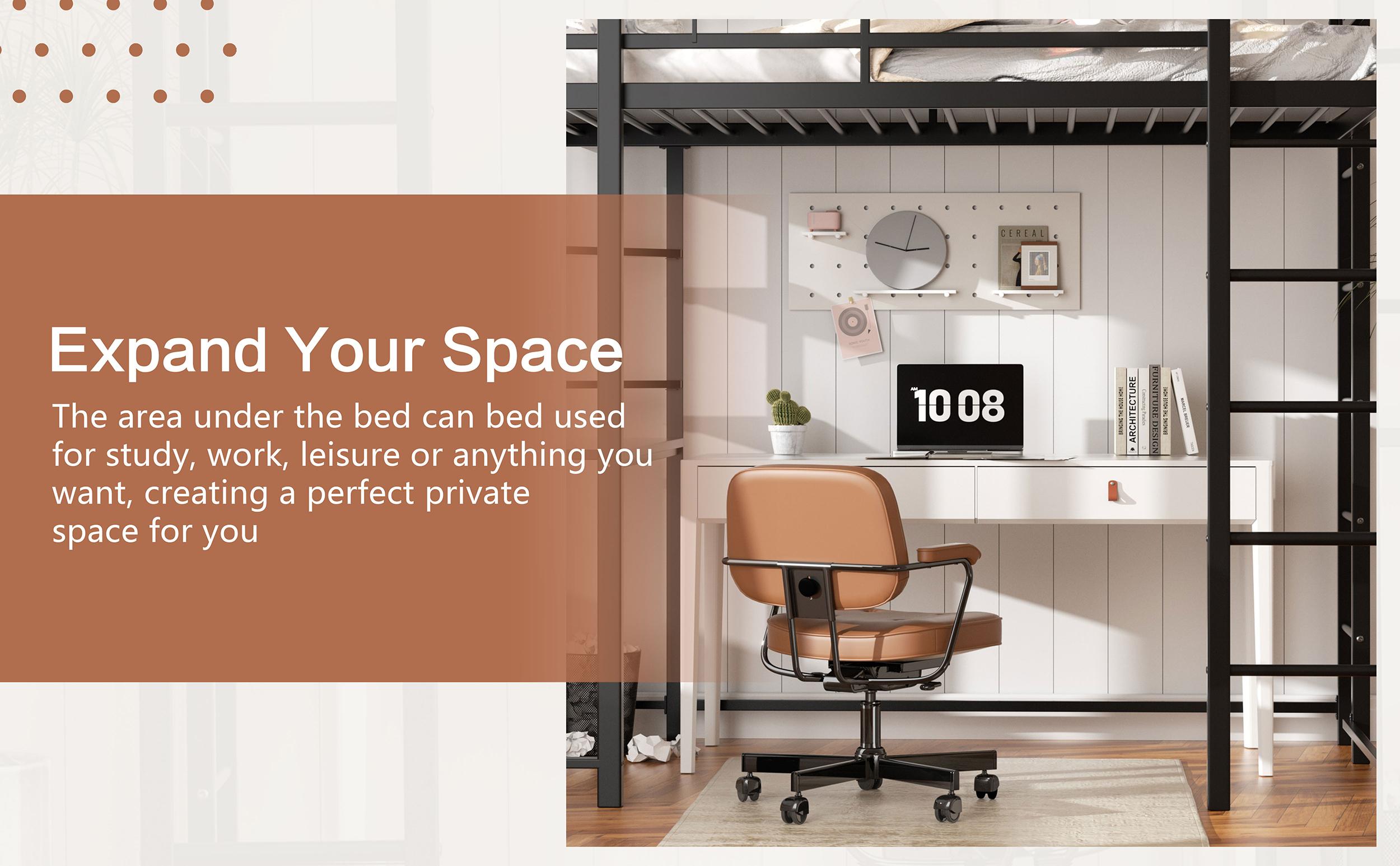 Walsunny  Bunk Bed Twin Over Twin Size with Desk and Charging Station L-Shaped Metal Bunk Bed with Storage Shelves Loft Beds with Safety Guardrail and Ladder for Teen,Black