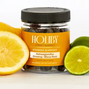 HOLIBY Energy Gummies – Natural Energy Boost  | Fuel Stamina & Endurance Daily | Vegan Gummies Powered by Ashwagandha, Ginseng & Maca Root – No Crash, Just Clean Energy