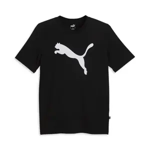 PUMA Mens Essentials Cat Logo Crew Neck Short Sleeve Casual Tops Casual - Black