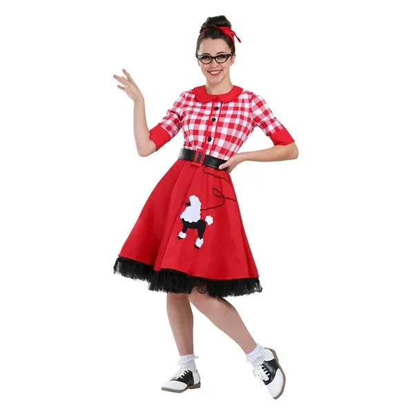 Plus Size Women's 50s Sock Hop Darling Costume Dress