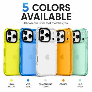 Luxury Transparent Airbag Phone Case For iPhone 17Air 17 16 15 14 13 12 11 Pro Max Plus Contrasting Bumper Shockproof TPU Cover Protective Cellphone