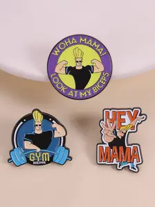 90s Cartoon Johnny Bravo Emblem, Vintage Muscle Flex Gesture Badge, Classic Quote Patch, Retro Culture Collectible, Childhood Memories Fan Gift Idea