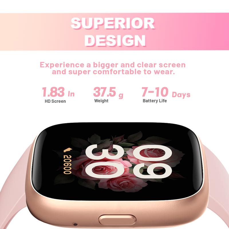 TOOBUR Smart Watch for Women Man, Fitness Tracker with Answer/Make Calls, Sports Watch with Sleep Monitor/100 Sports Models/IP68 Waterproof Pedometer, Smartwatch Compatible Android iOS