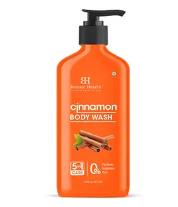 Botanic Hearth Cinnamon Body Wash – Invigorating 5-in-1 Shower Gel with Natural Cinnamon Extract, Hydrating Cleanser for All Skin Types, Sulfate & Paraben Free – 16 fl oz