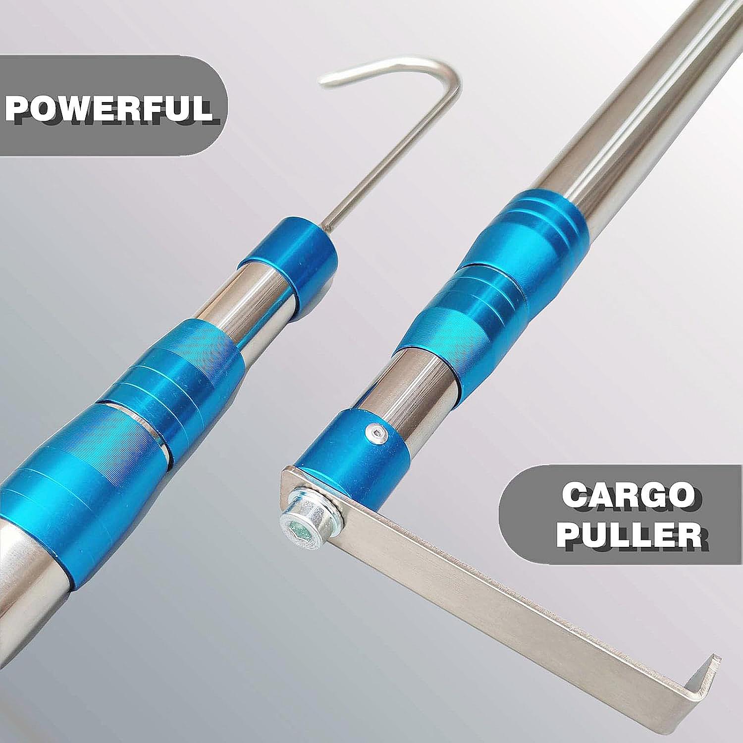 6.3 Ft Cargo Grabber Reach Retriever Tool - Upgraded Extendable Pickup Truck Bed Accessories, Multi-Use Truck Bed Reach Tool - 2 Hooks