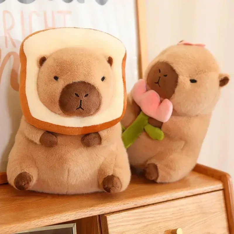 23cm Kawaii Anime Cute Simulation Capybara Bread Plush Toy, Stuffed Animal Collectibles, Soft Squishy Companion, Soft Cuddly Birthday Gift for Girls, Cute Stuffed Toys, Soft Cuddly Gift