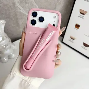 Aesthetic Rhode Lip Gloss Phone Case For iPhone 11-17 Pro Max, Cute Makeup Storage Protective Cover
